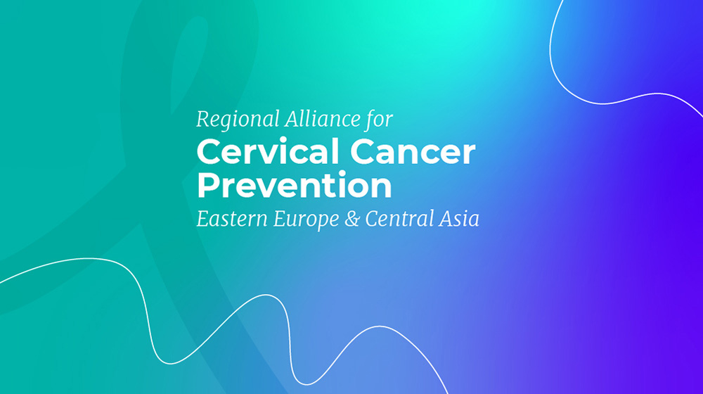 A teal and blue header reads "regional alliance for cervical cancer prevention"