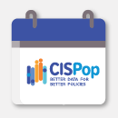 A white and blue calendar icon with the CISPop logo
