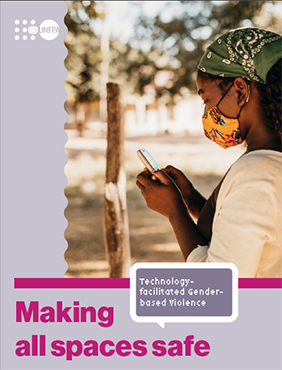 Cover shows a purple background with a photo of a young girl using a cell phone