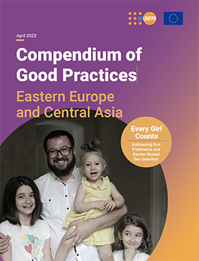 Cover of publication shows a father with three girls and title