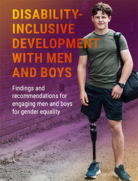 Cover of publication shows title and logos. There is a photo of a teenage male who has a prosthetic leg.
