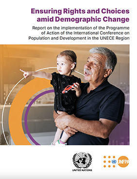 Cover of publication shows an older man holding a small child who is pointing into the distance