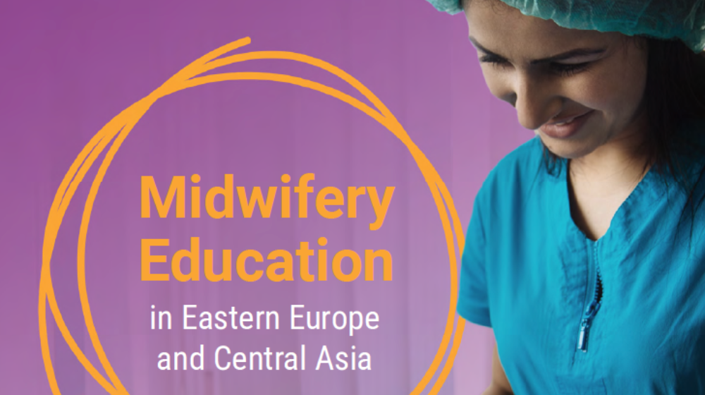 Cover of publication shows a female healthcare worker. The title "Midwifery Education" is shown.