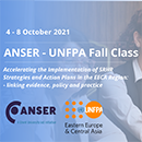 Blue graphic reading ANSER - UNFPA Fall Class with logos