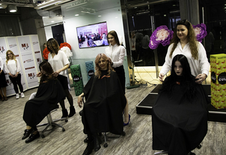 Graduates from the L'Oreal-UNFPA hairdressing course in Ukraine