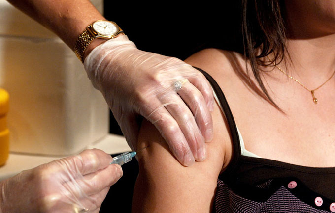 HPV vaccine being administered