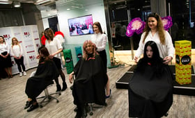 Graduates from the L'Oreal-UNFPA hairdressing course in Ukraine