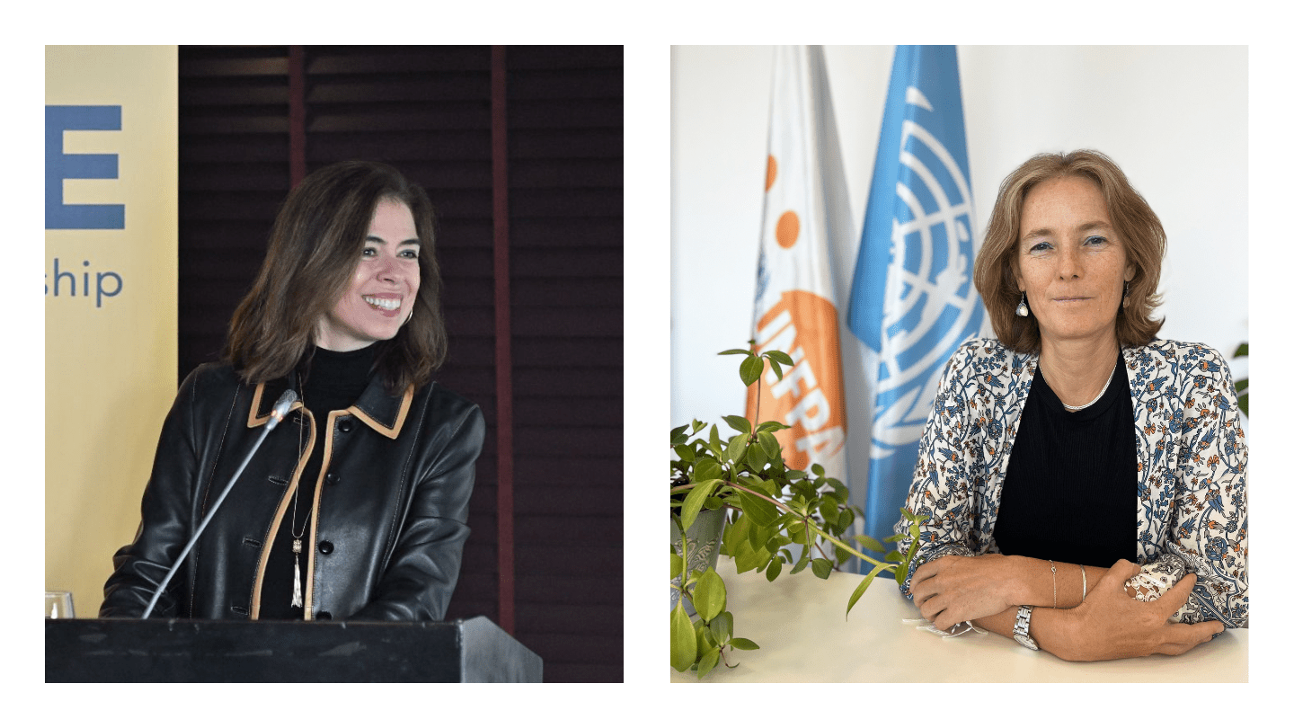 Portraits of UN Women Regional Director Belen Sanz Luque and UNFPA Regional Director Florence Bauer