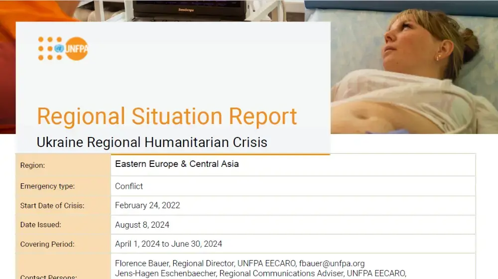 UNFPA Regional Response to Ukraine Emergency Situation Report #24 - 8 August 2024