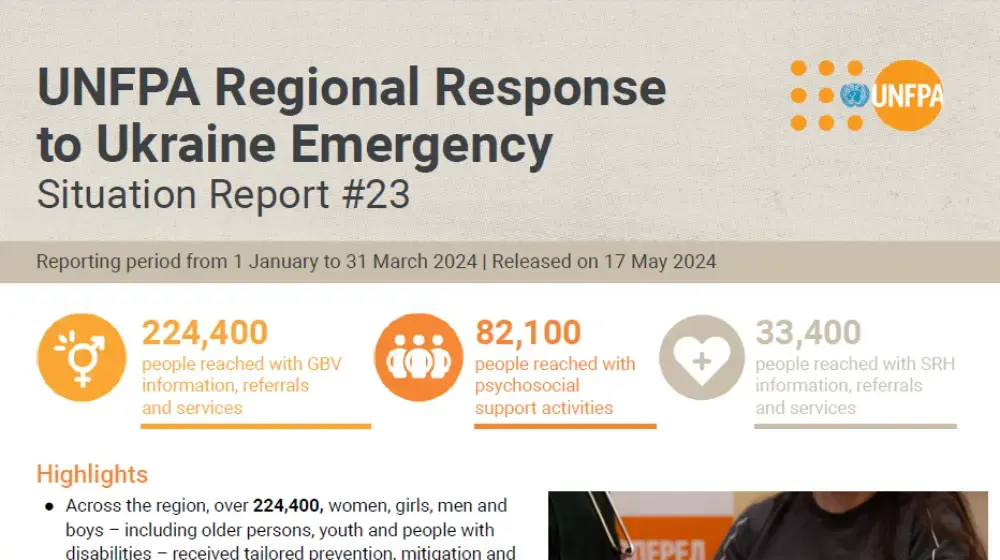 UNFPA Regional Response to Ukraine Emergency Situation Report #23 - 17 May 2024