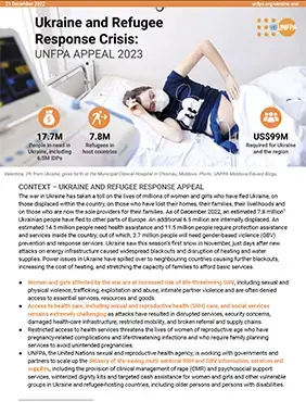 Ukraine and Refugee Response Crisis: UNFPA Appeal 2023