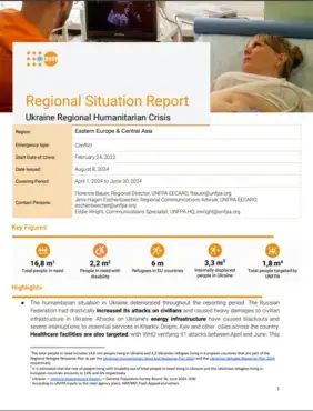 UNFPA Regional Response to Ukraine Emergency Situation Report #24 - 8 August 2024