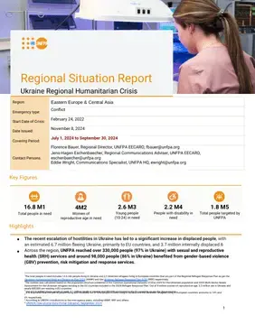 UNFPA Regional Response to Ukraine Emergency Situation Report #25 - November 2024