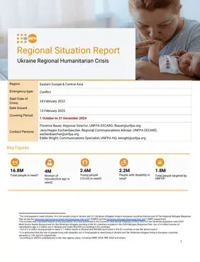 UNFPA Regional Response to Ukraine Emergency Situation Report #26 - 13 February 2025