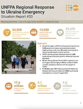 UNFPA Regional Response to Ukraine Emergency Situation Report #20