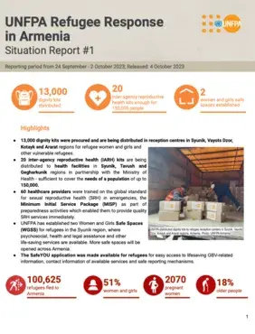 Refugee Response in Armenia Situation Report #1