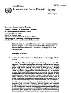 Extracts from the United Nations Economic Commission for Europe Report on the implementation of the Programme of Action of the International Conference on Population and Development [Print]