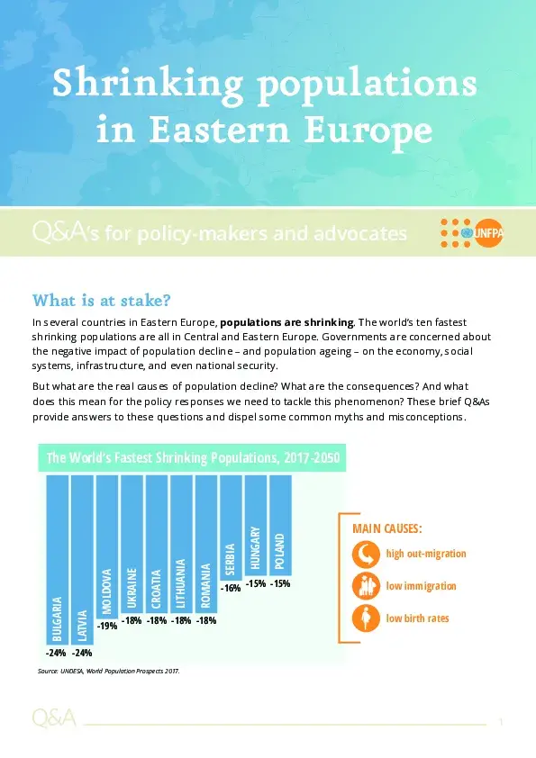 Shrinking Populations in Eastern Europe