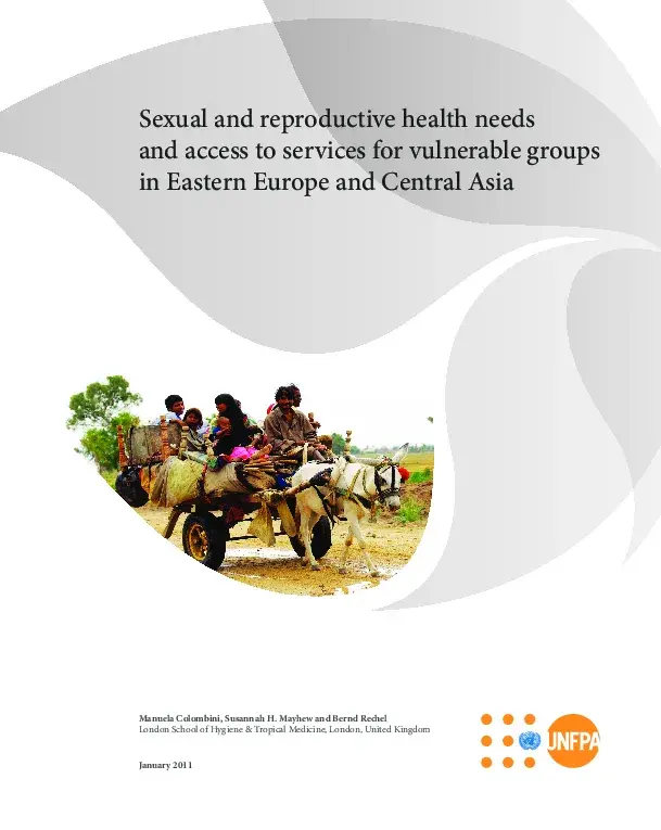 Sexual and Reproductive Health Needs and Access to Services for Vulnerable Groups in Eastern and Europe and Central Asia