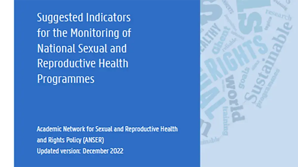 Suggested Indicators for the Monitoring of National Sexual and Reproductive Health Programmes