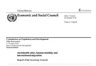 Sustainable Cities, Human Mobility and International Migration