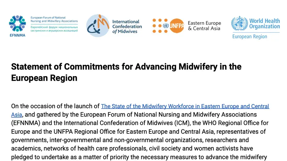 Statement of Commitment for Advancing Midwifery in the European Region