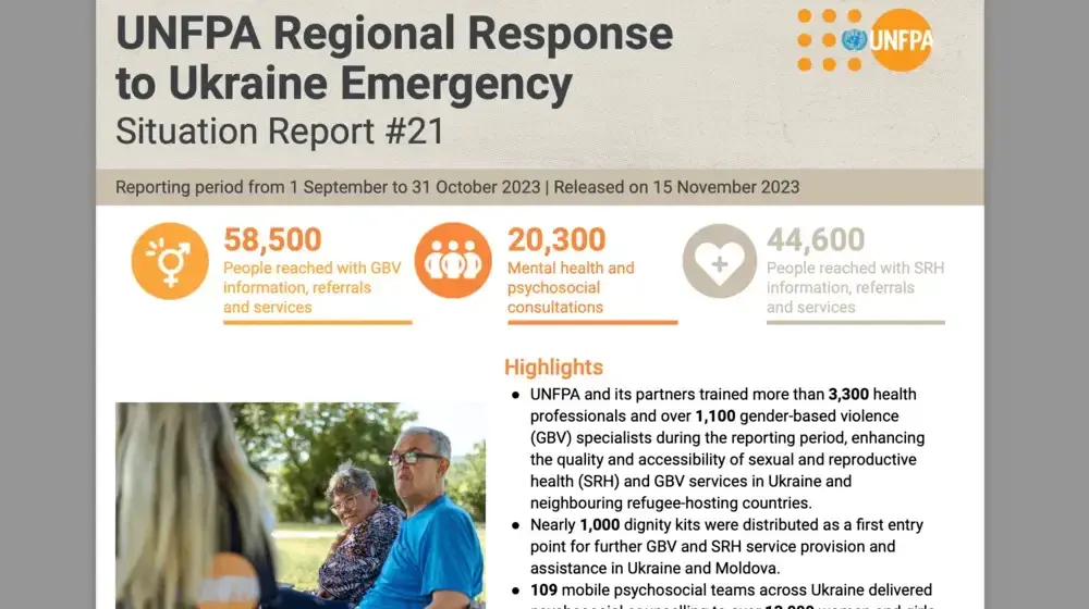 UNFPA Regional Response to Ukraine Emergency Situation Report #21